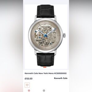 Kenneth Cole Silver and Black Skeleton Men's Watch